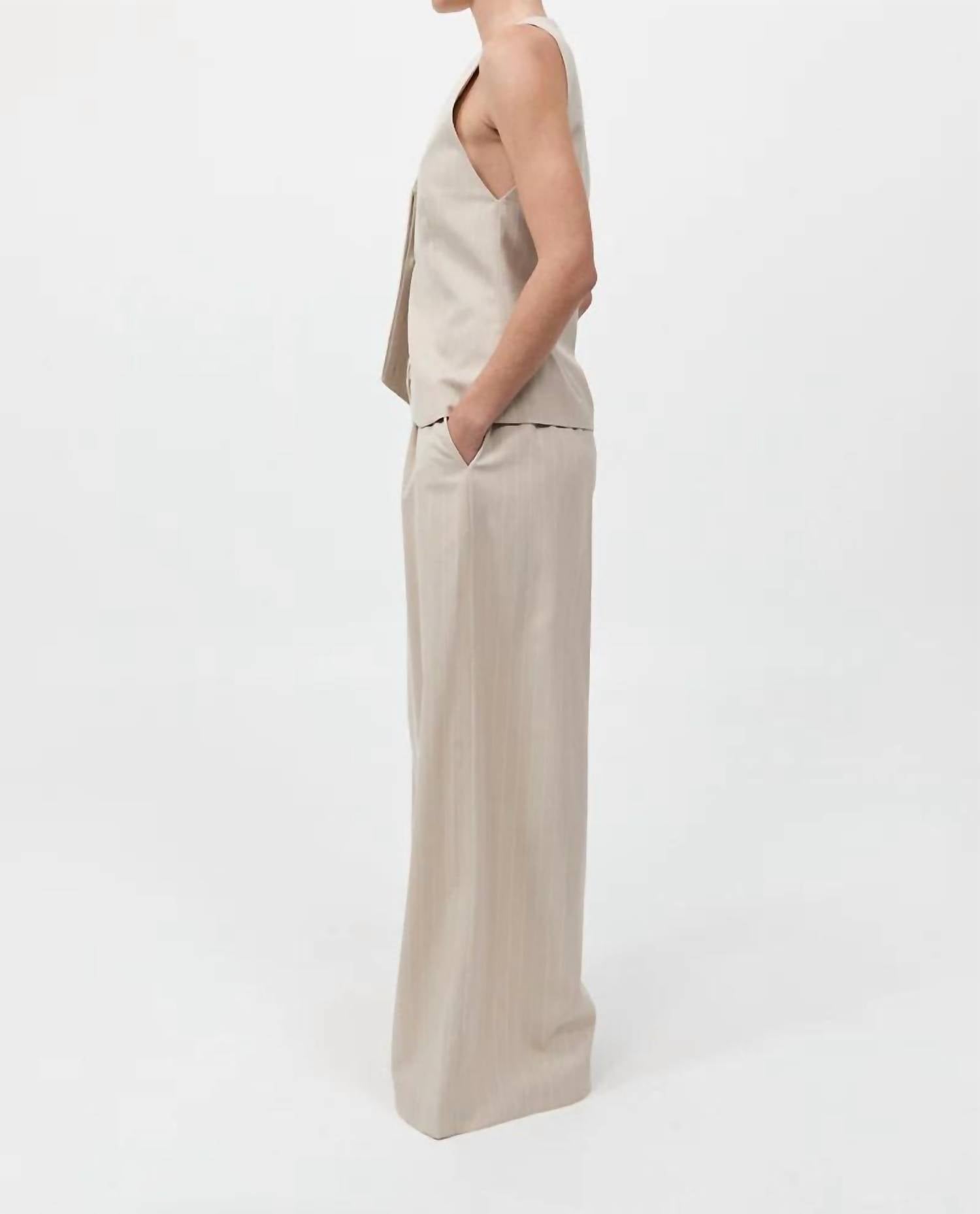 St. Agni - Pinstripe Wool Drawstring Pants