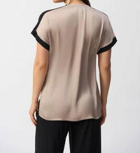 Joseph Ribkoff - V-neck Zip Front Satin Top
