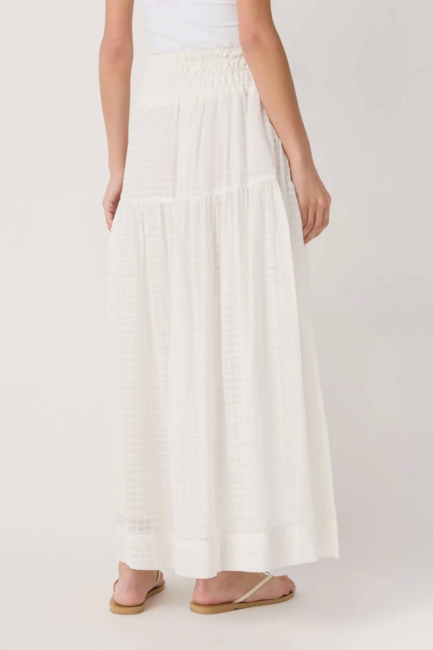 Elan - Side Tassel Textured Maxi Skirt