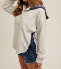 Hem & Thread - Cozy Little Contrast Pullover Hoodie