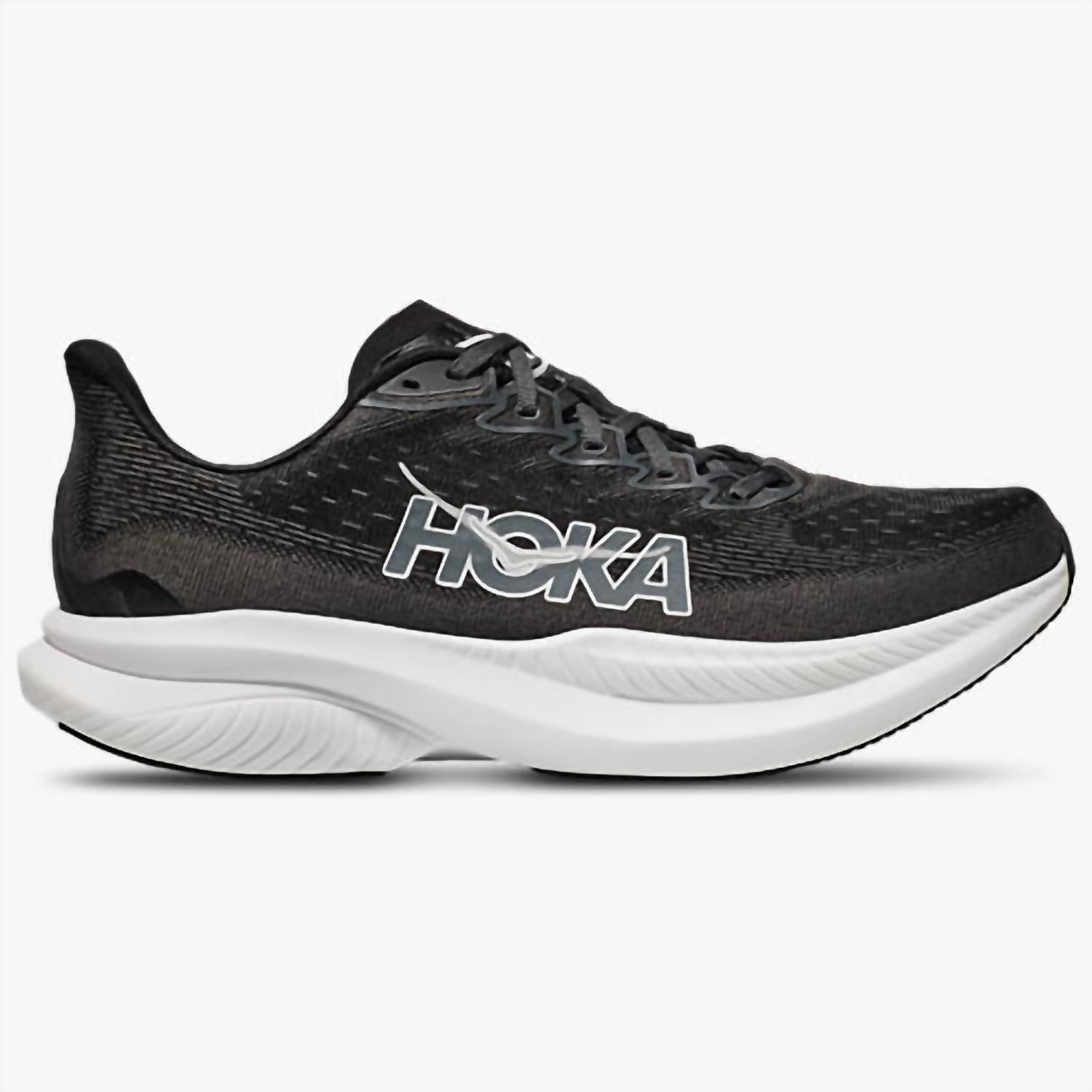 Hoka Women's Running Shoes in black white - women's sneaker - detail view
