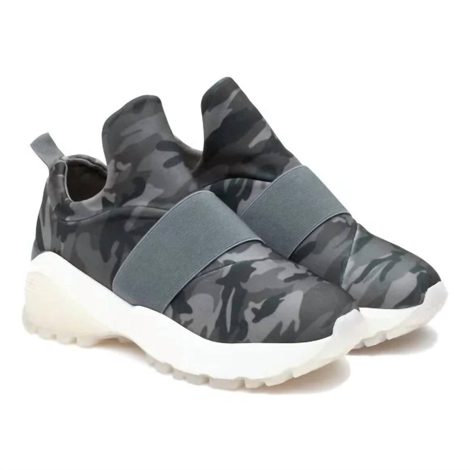 J/SLIDES Women's Manic Lycra Sneaker in camo - women's sneaker