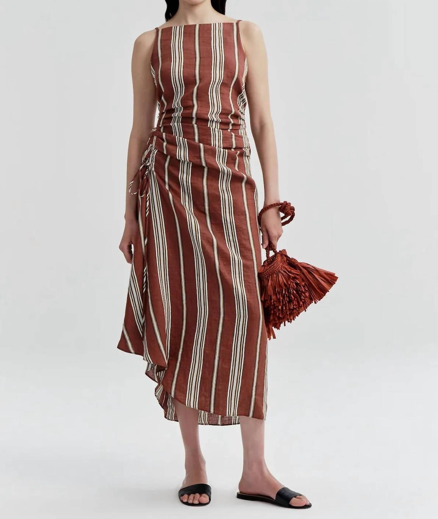 A.L.C. - Naomi Striped Linen Midi Dress