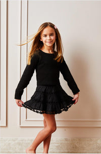 Theme - Girl's Sofia Heart Bow Lace Mini Skirt