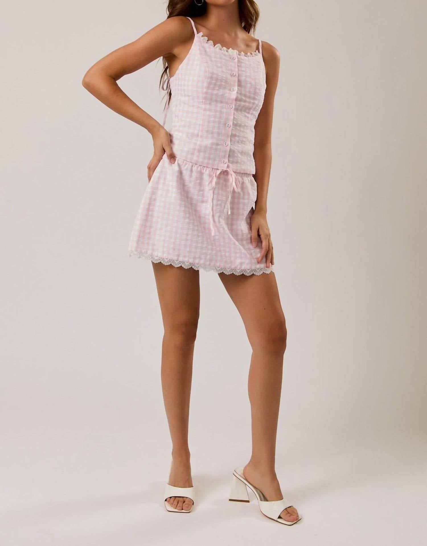 Le Lis - Audrey Gingham Mini Skirt