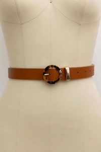 Leto - Women's Tortoise Shell O-ring Buckle Belt