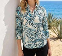 Karen Kane - Ruched Sleeve Button-up Shirt