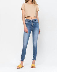 High Rise Hem Crop Skinny Jean