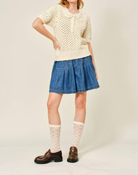 Aaron & Amber - Crochet Sweater Top