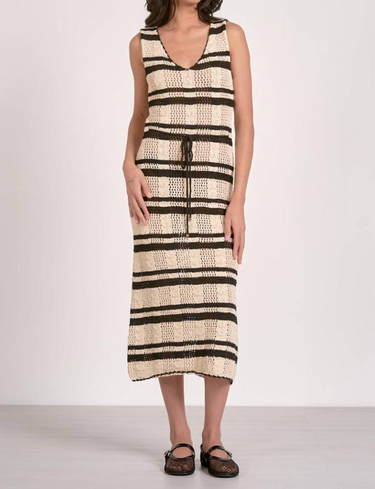 Elan - Stripe Crochet Midi Dress
