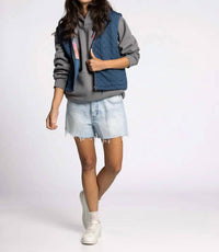 Thread & Supply Desiree Vest in quilted vintage indigo - women's jacket - view 5