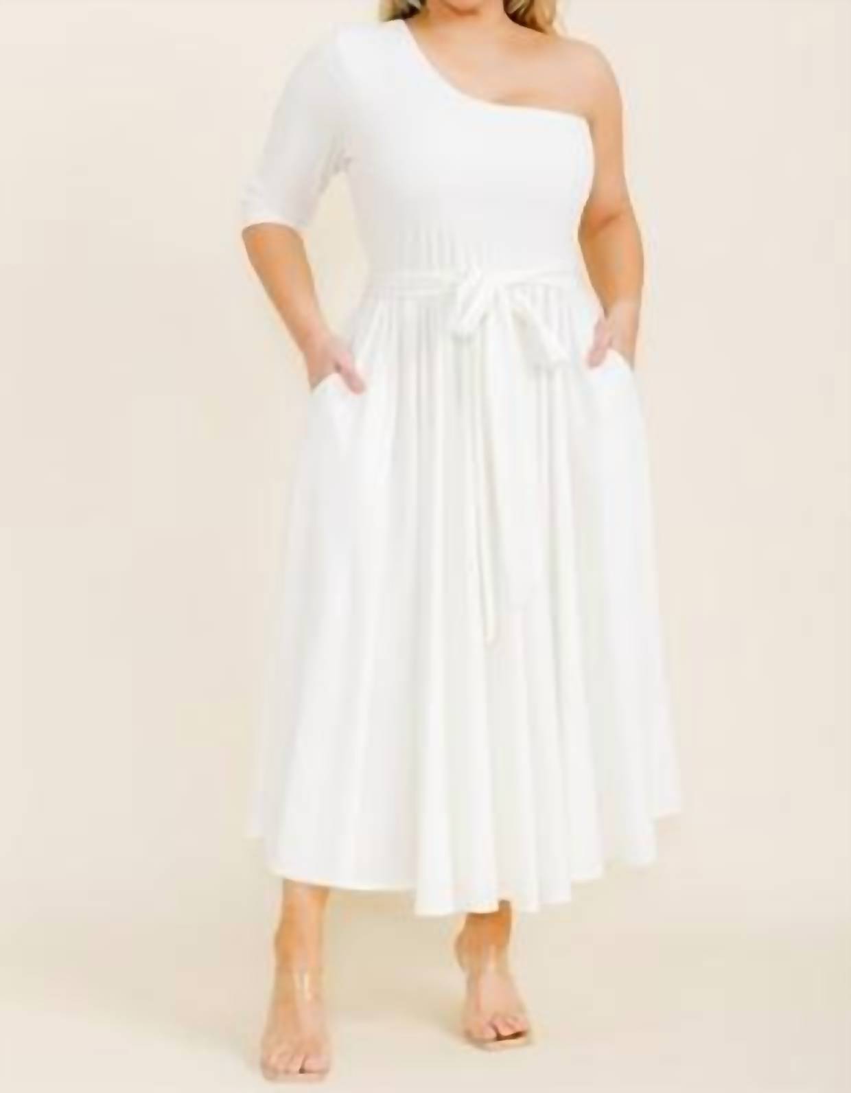 Karen T Design One Shoulder Dress in white - women's dress