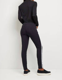 Anatomie Luisa Skinny Jean Pants with Stripe in black white 1 - women's pants - view 4