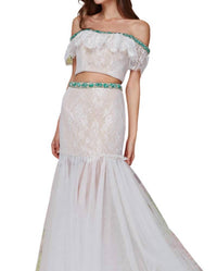 Angela & Alison - Cropped Top Prom Dress