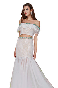 Angela & Alison - Cropped Top Prom Dress