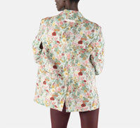 OOFWEAR Floral Jacquard Blazer Jacket in multi - women's jacket - alternate view