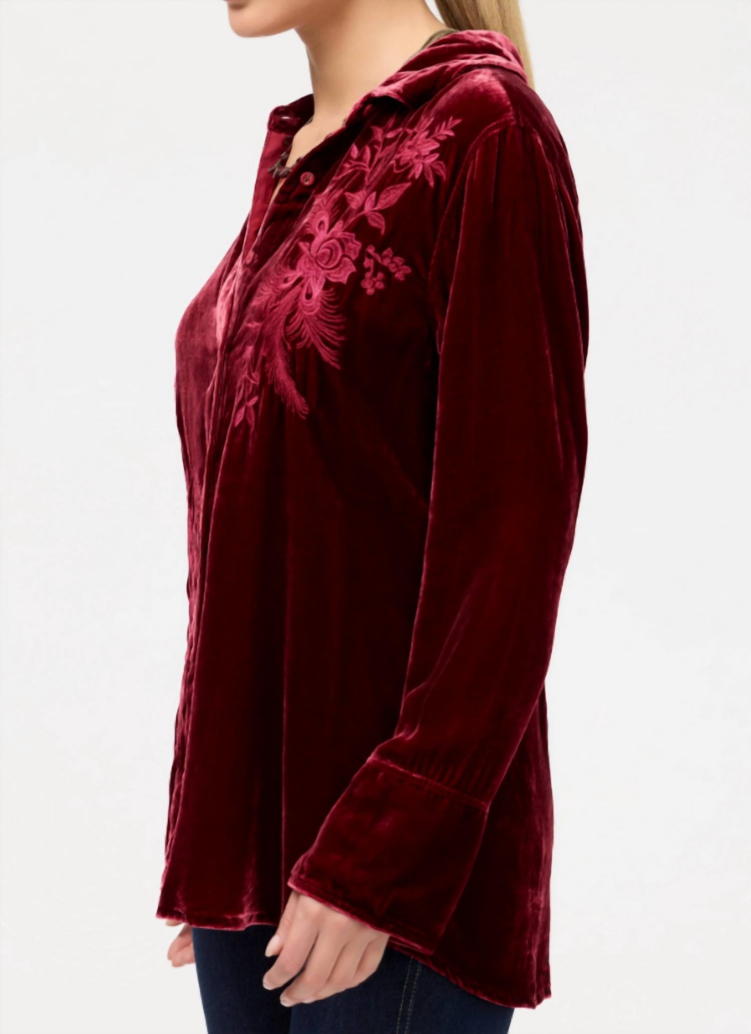 Johnny Was - Molly Velvet Vintage Button Down Shirt