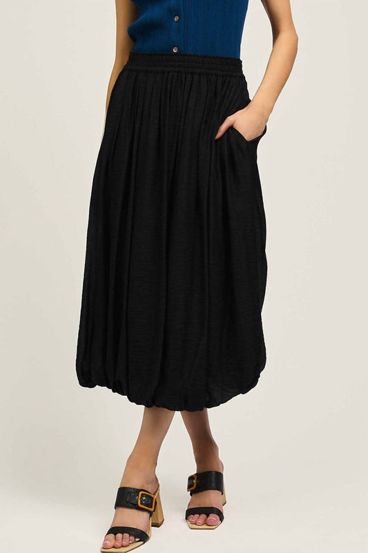 Current Air - Smocked Waist Bubble Midi Skirt
