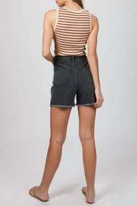 STRIPED RIBBED TANK