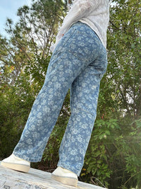 J.Nna - Floral Print Denim Fit Jeans - Plus