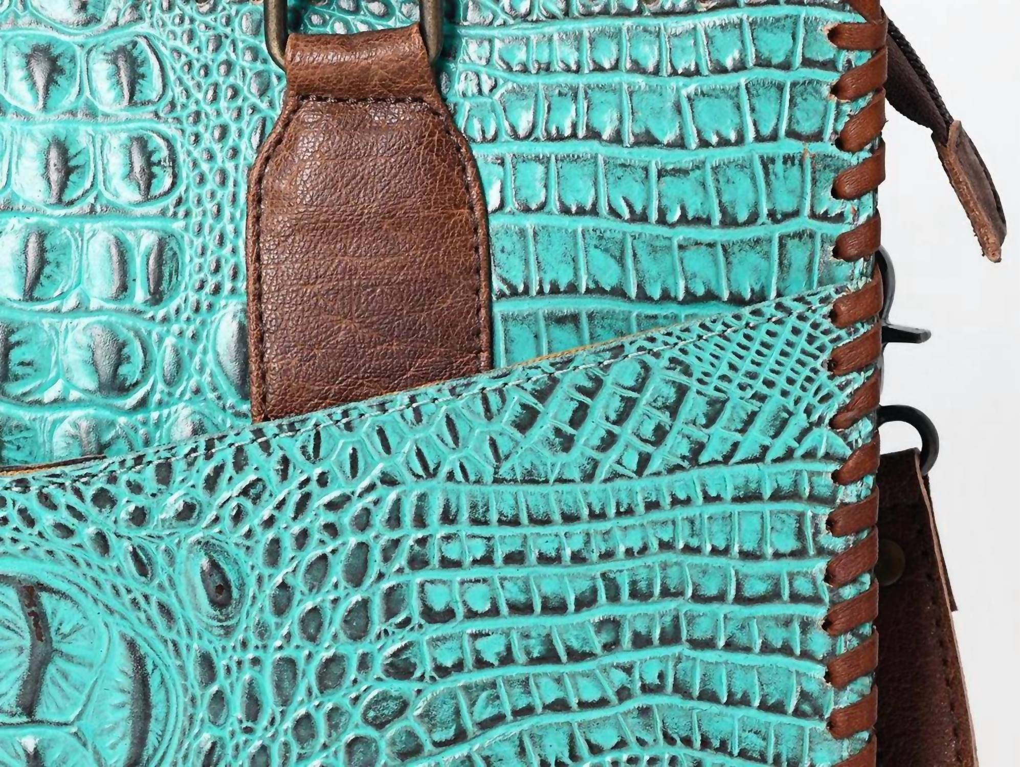 American Darling - Women's Crocodile Embossed Leather Bag