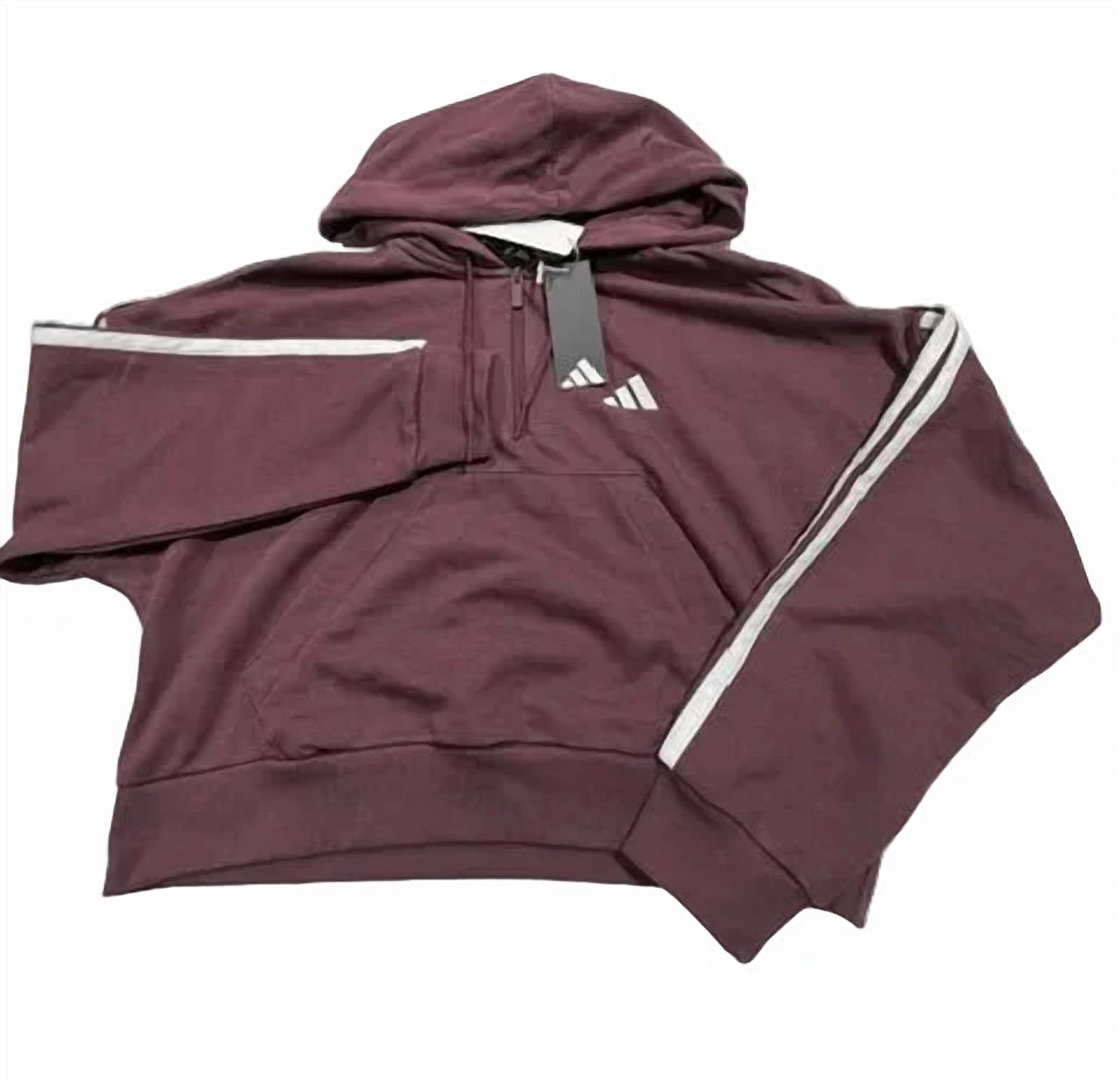 Adidas - Essentials 3-stripes French Terry Quarter-zip Hoodie