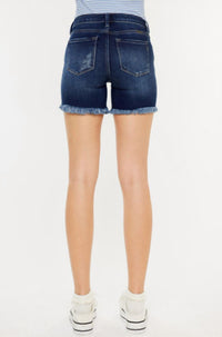 Kancan - Mid Rise Button Up Denim Shorts
