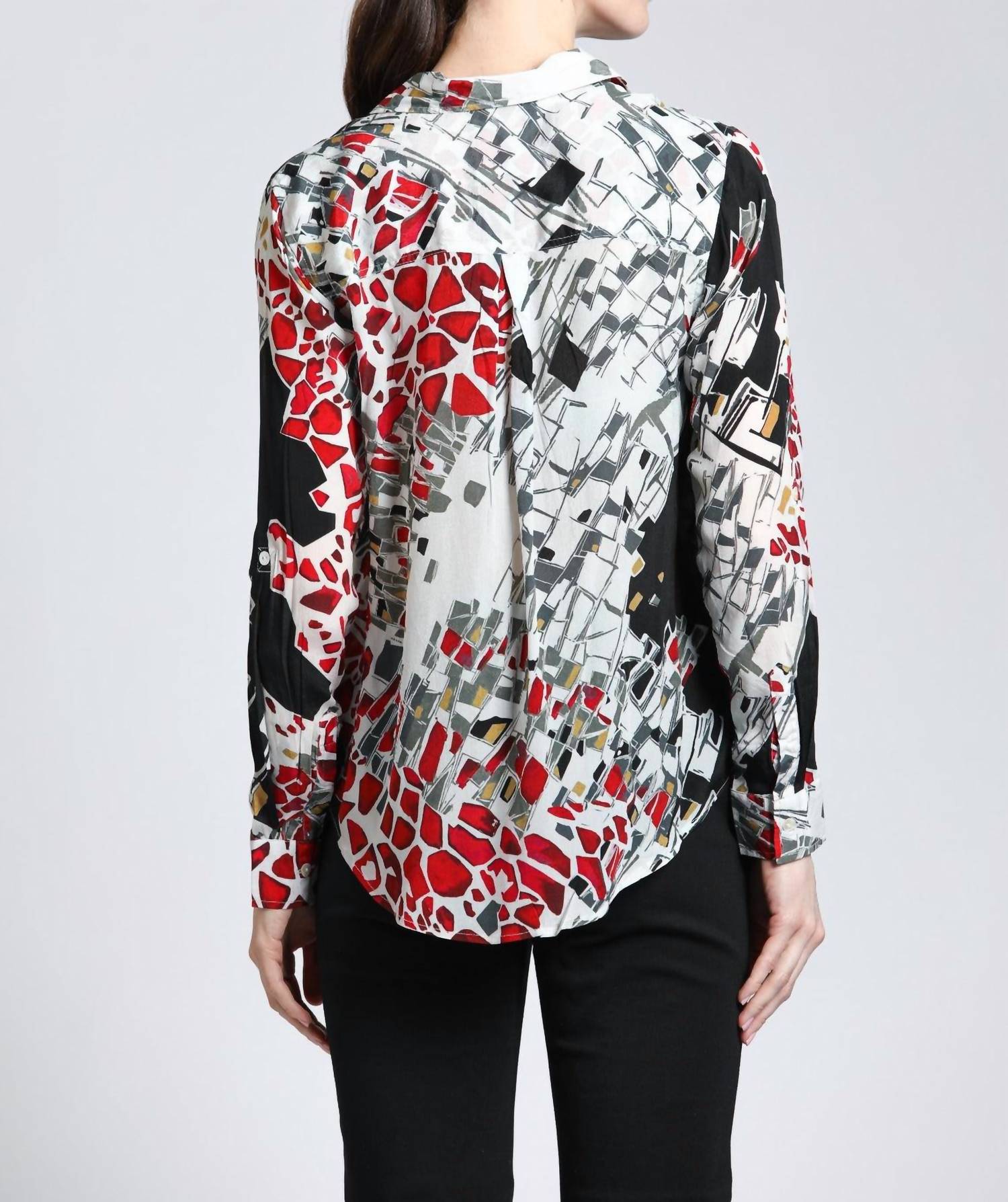 Apny - Abstract Print Button Up Top