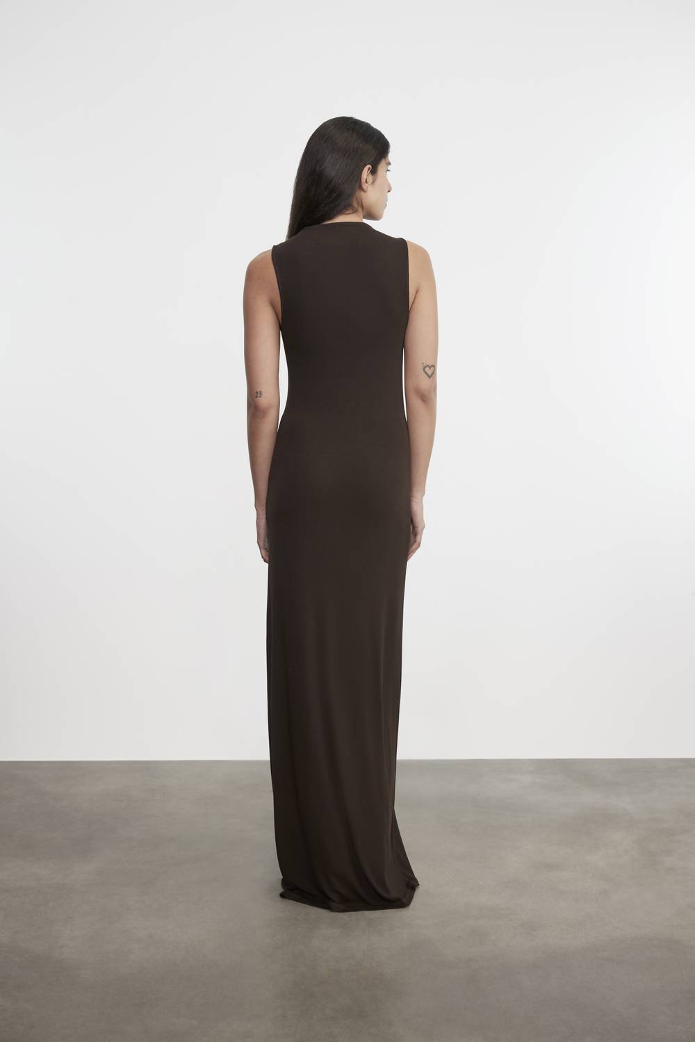 Enza Costa - SILK RIB SLEEVELESS MOCKNECK FLUID DRESS