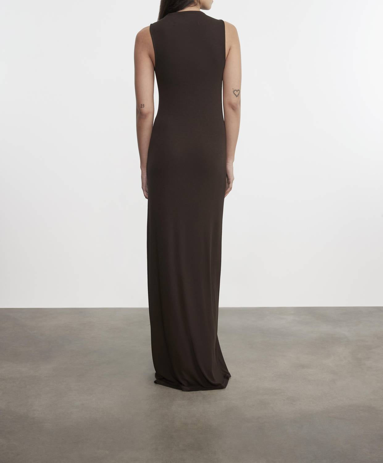 Enza Costa - SILK RIB SLEEVELESS MOCKNECK FLUID DRESS