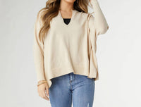 Coco + Carmen - Rila Fine Gauge V-neck Sweater With Side Slit