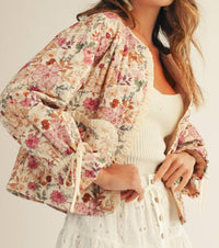 LovLov Heart Pockets Ruffled Wrists Jacket in floral - women's jacket - alternate view