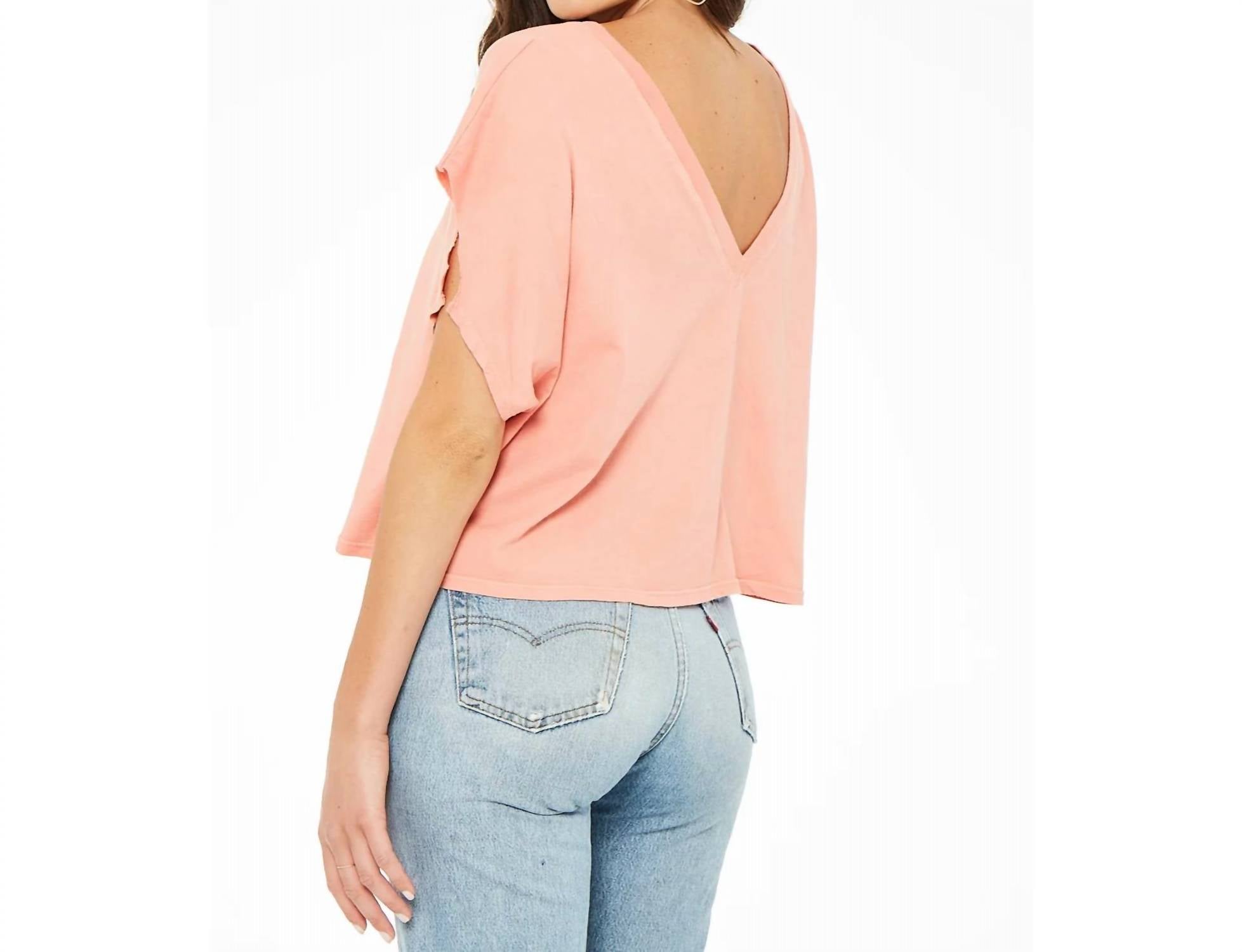 PROJECT SOCIAL T No Rules V Back Tee in spanish coral - women's t-shirt