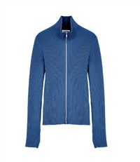 Jil Sander - Women's Cotton Rib Knit Top with Zip