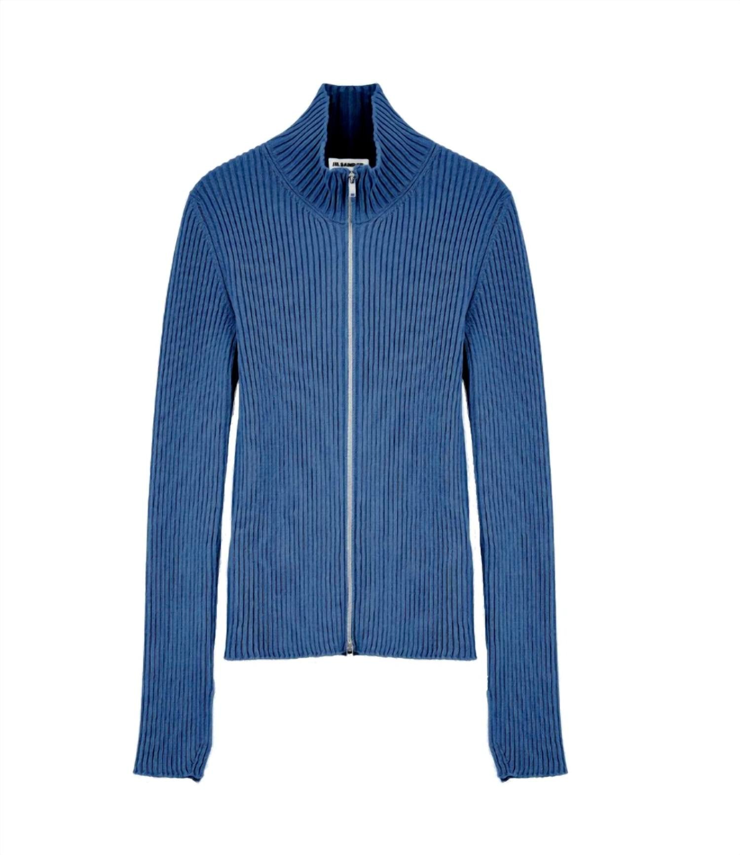 Jil Sander - Women's Cotton Rib Knit Top with Zip