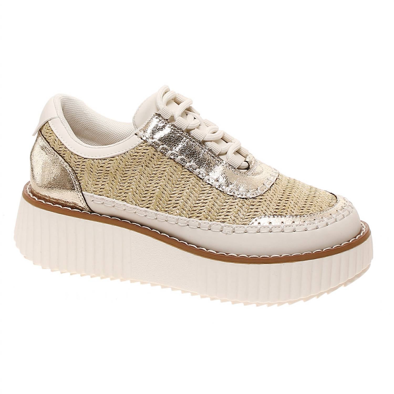 Pierre Dumas Women's Sweet 1 Sneaker in gold combo - women's sneaker