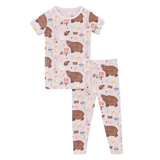 Kickee - Girl's Short Sleeve Pajama Set
