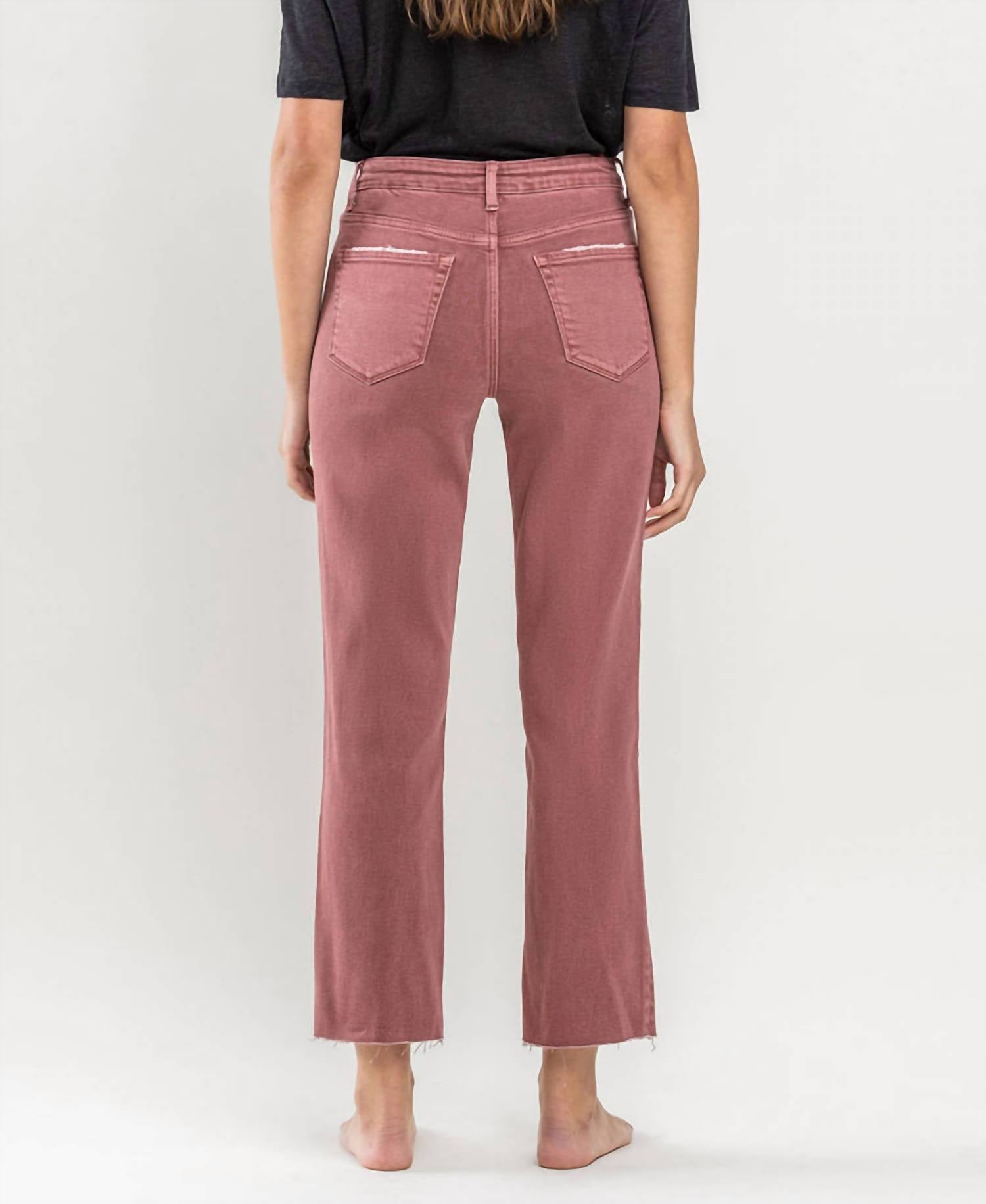 Lovervet - Tummy Control High Rise Crop Straight Jeans