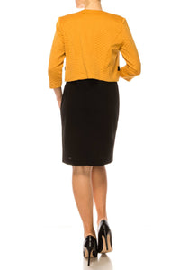 Studio One - Sleeveless Sheath Cropped Jacket Dress