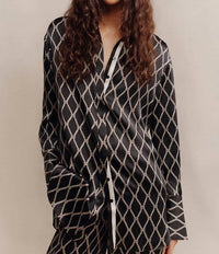 Shona Joy - Silk Contrast Relaxed Shirt