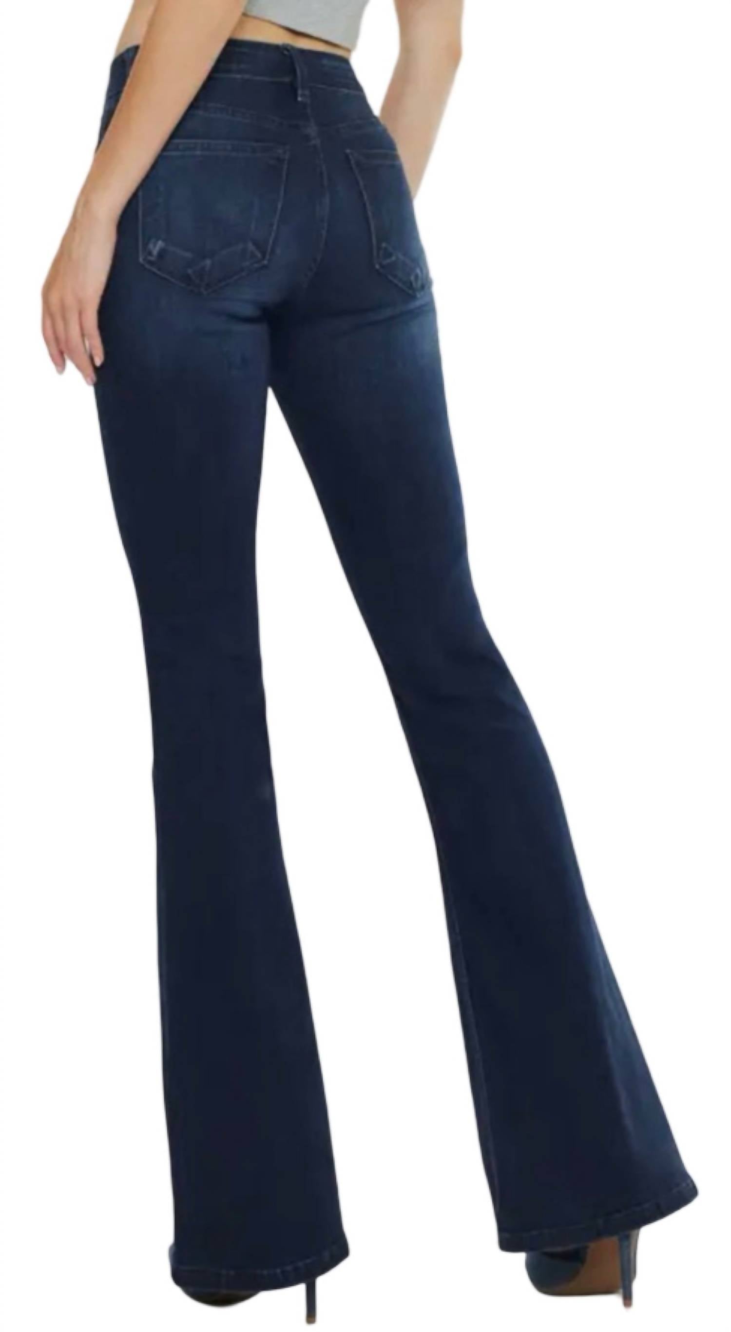 Kancan - Women's Mid Rise Flare Jeans