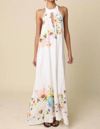 Olivaceous - Women's Shira Halter Maxi Dress