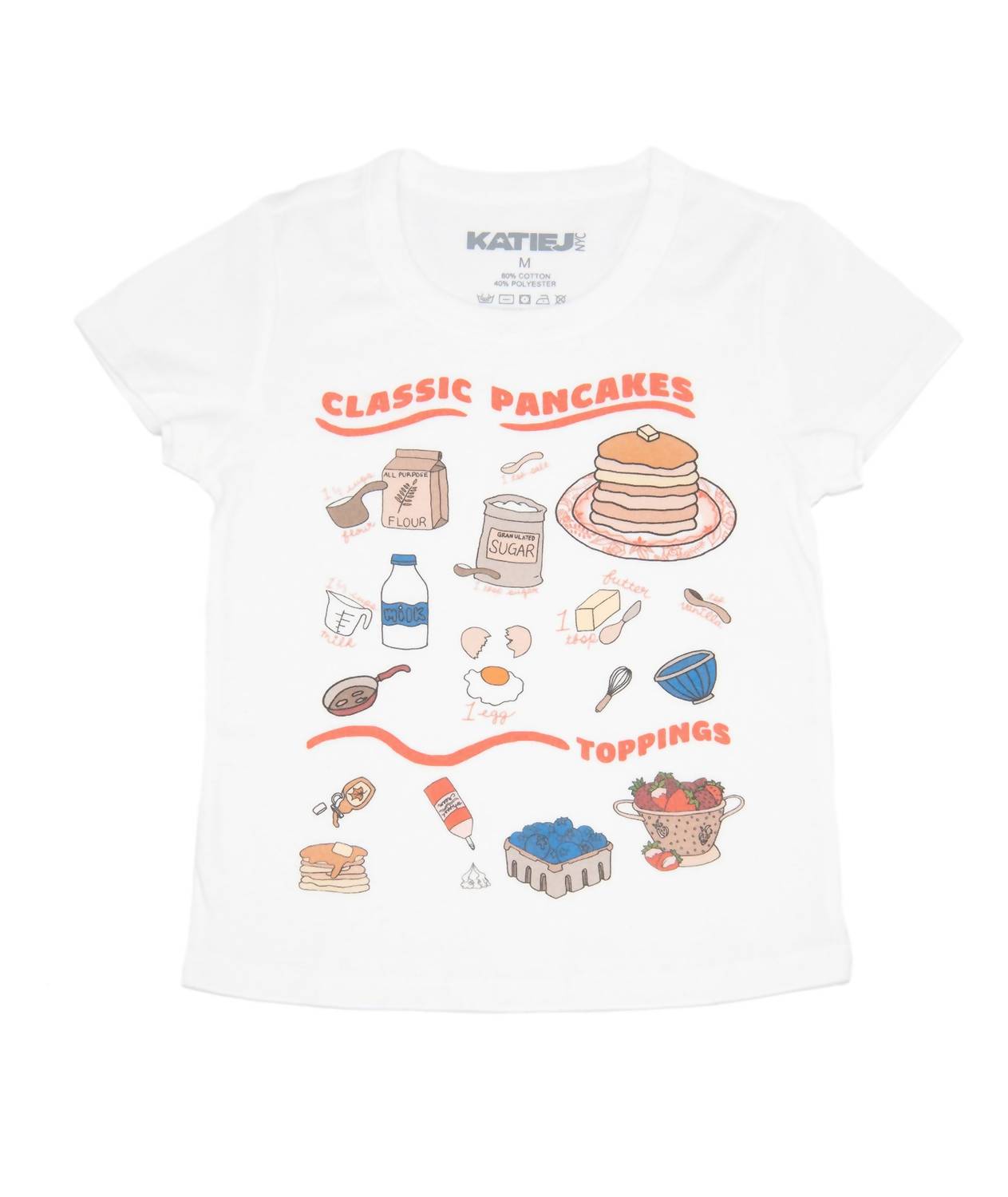 Katie J Nyc - Girls Pancakes Graphic Tee