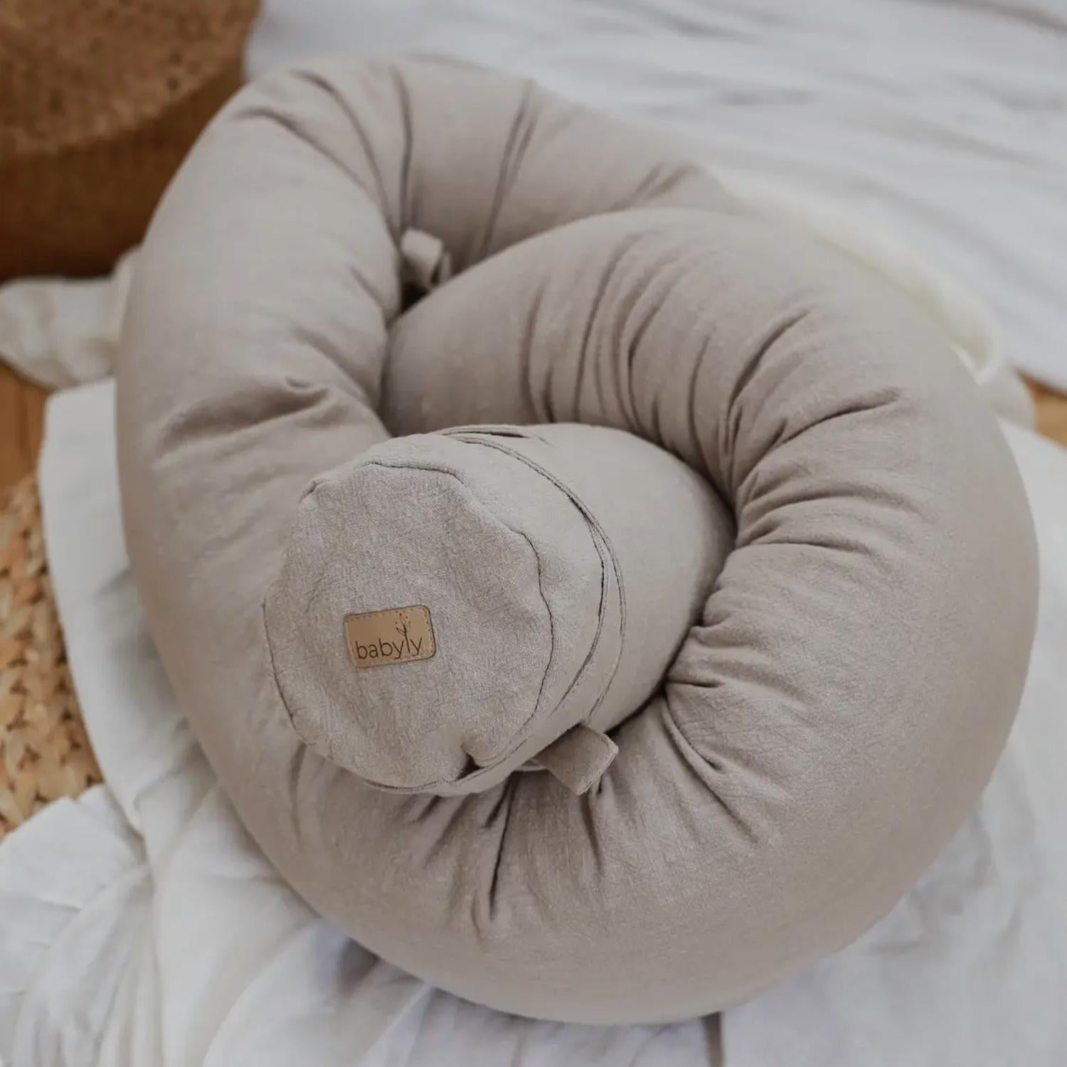 Babyly - Linen Baby Bed Roller Protector