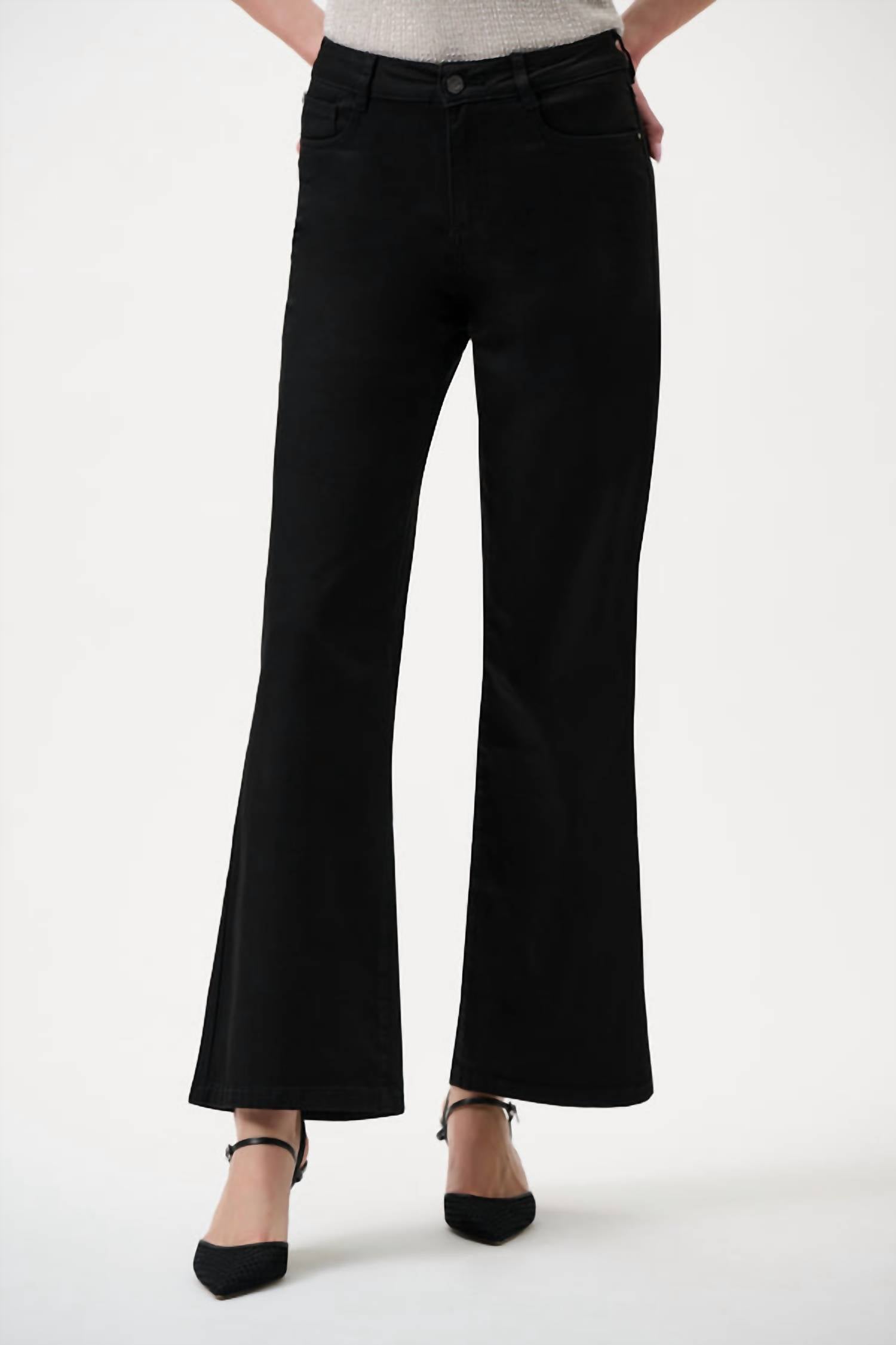 Joseph Ribkoff Goldie Wide Leg Jeans in black - women's pants