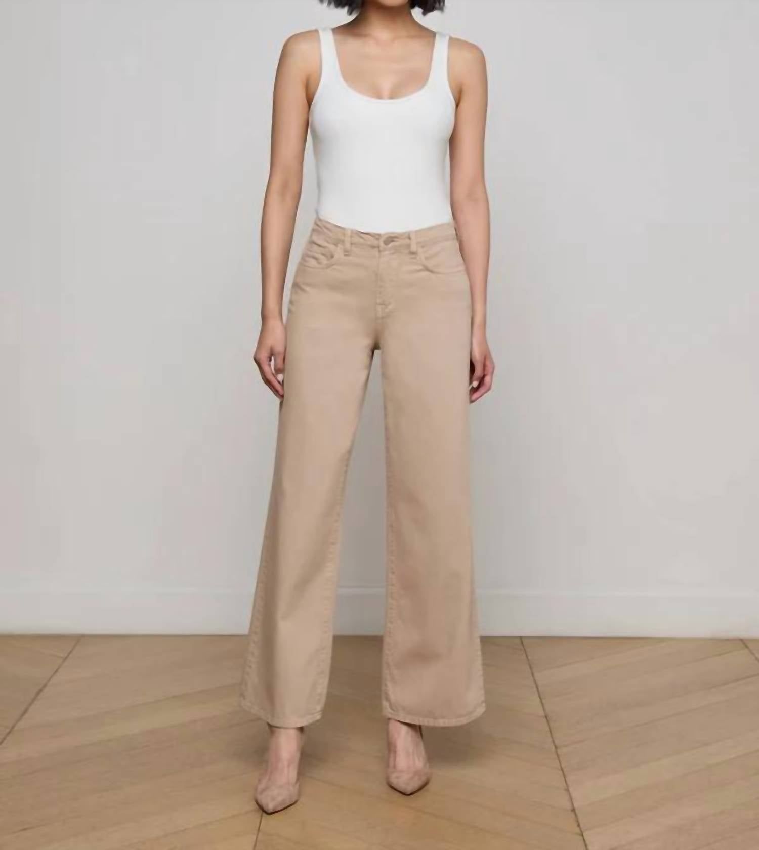 L'Agence - Alicent High Rise Sneaker Wide Leg Jean