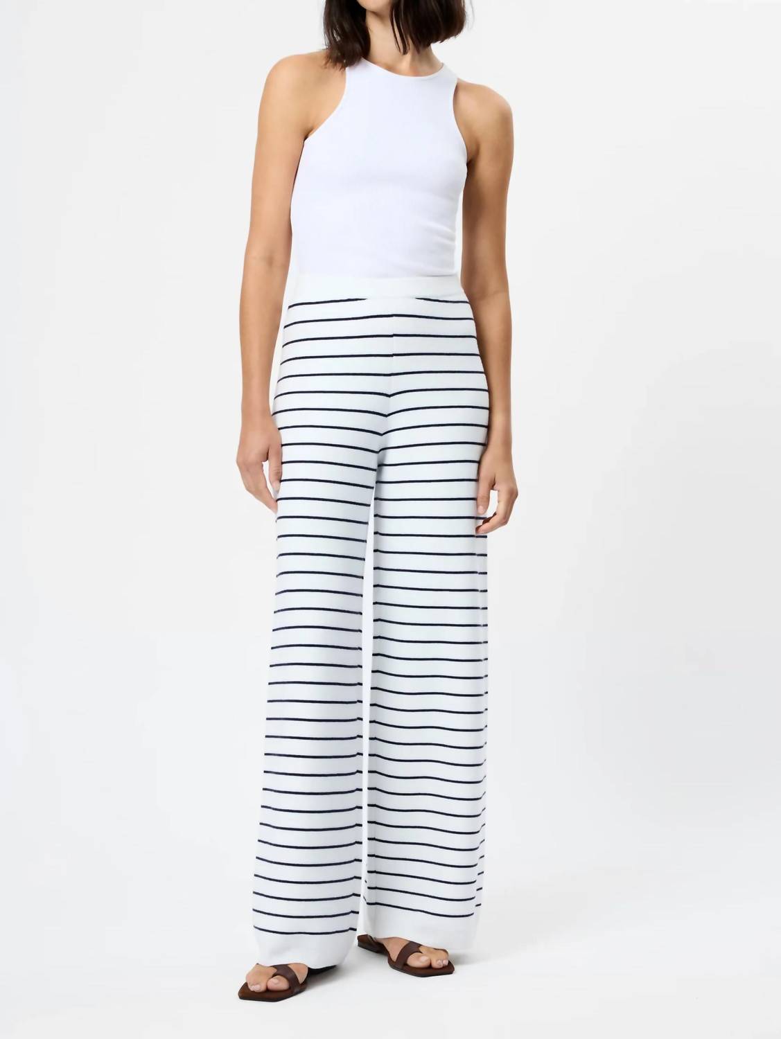 French Connection - Marley Knit Striped Wide Leg Pants
