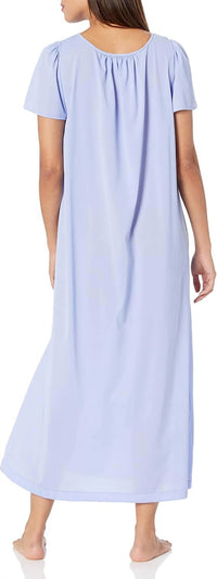 Shadowline Lingerie - Long Gown With Flower Petal Embroidery And Flutter Sleeves