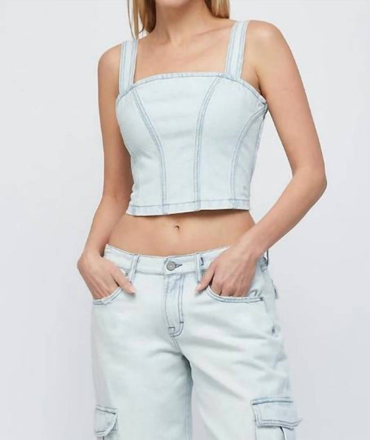 Hidden - Light Wash Bustier Top