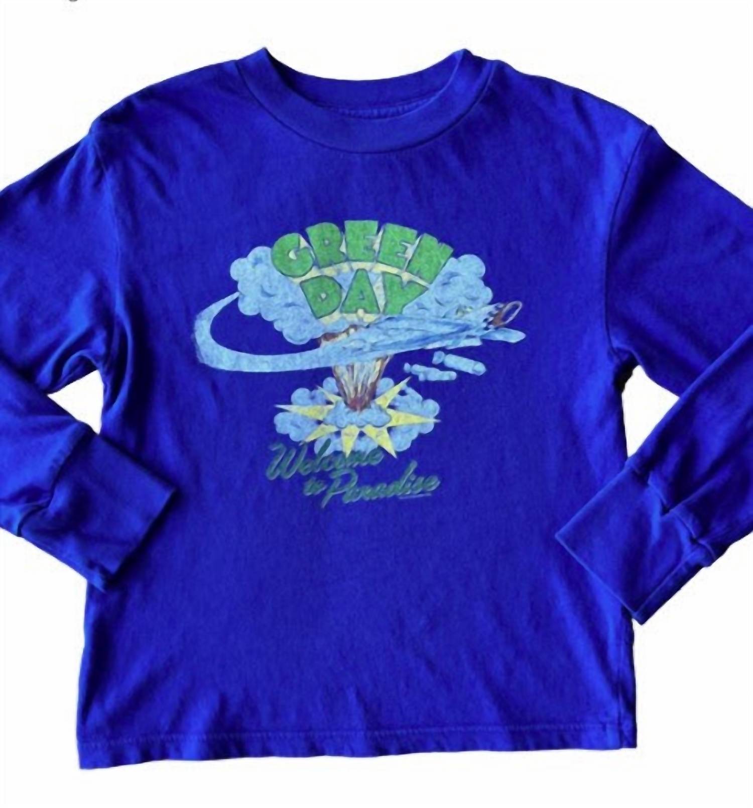 ROWDY SPROUT Kid's Green Day Long Sleeve Tee in blue - kids' long sleeve top